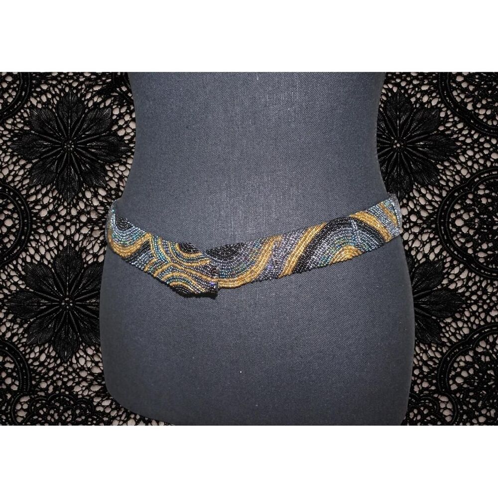 Vintage Adjustable Beaded Belt 31 Inch Length